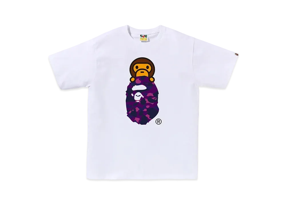 A BATHING APE Milo On Ape Head Tee "White/Purple"