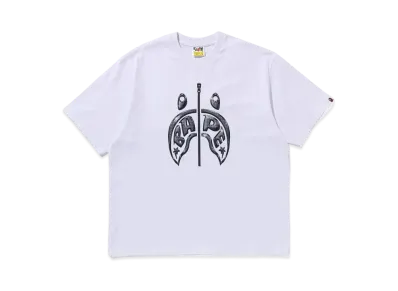 A BATHING APE Shark Photo Print Relaxed Fit Tee "White"