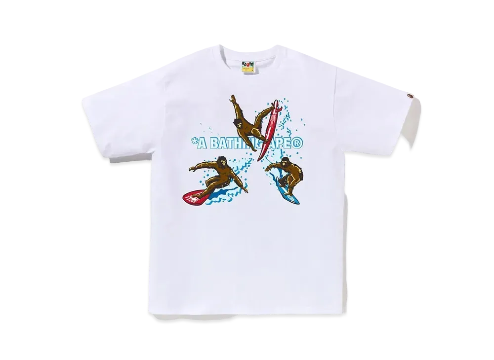 A BATHING APE Surfing Apes Tee "White"