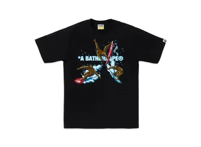 A BATHING APE Surfing Apes Tee "Black"