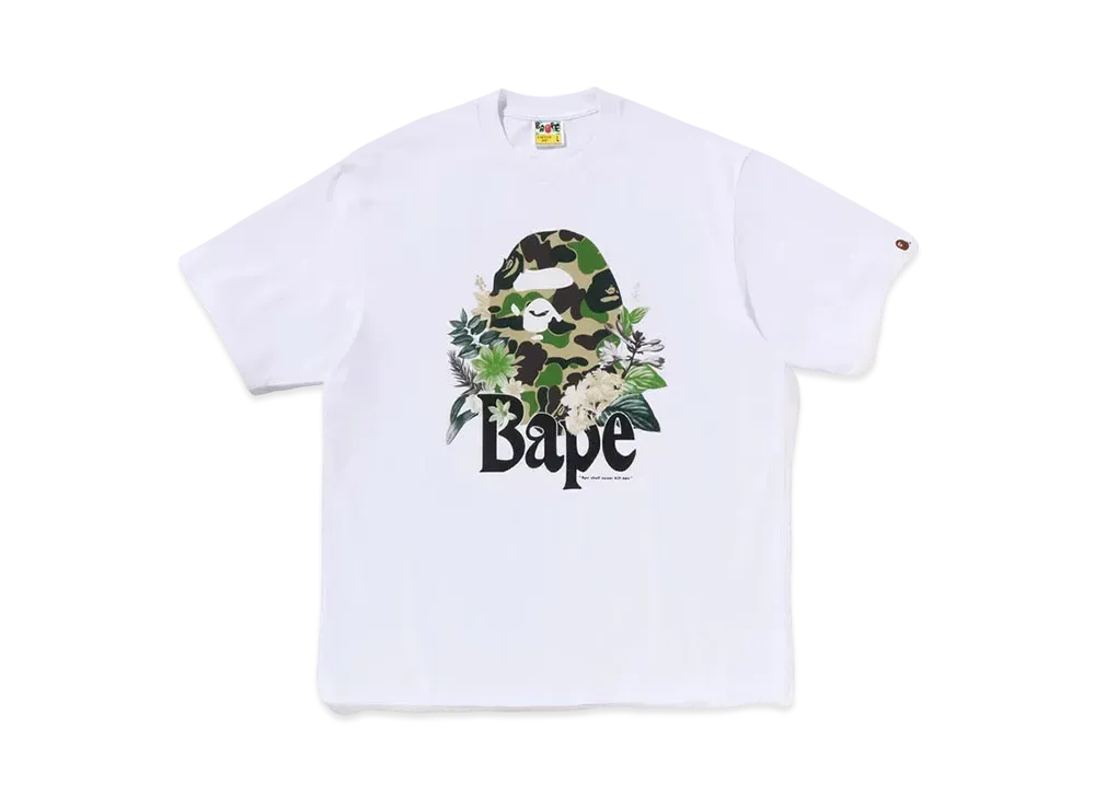 A BATHING APE Flora Big Ape Head Relaxed Fit Tee "White"