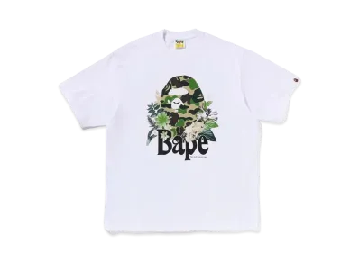 A BATHING APE Flora Big Ape Head Relaxed Fit Tee "White"