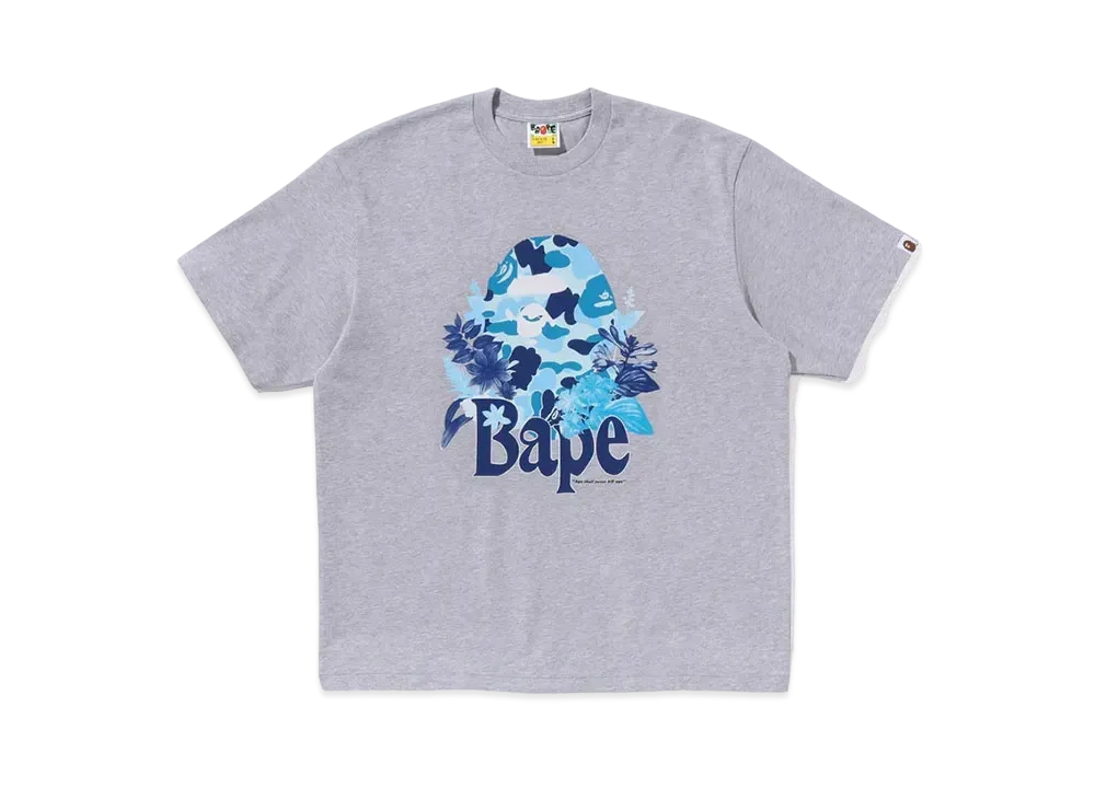 A BATHING APE Flora Big Ape Head Relaxed Fit Tee "Gray"