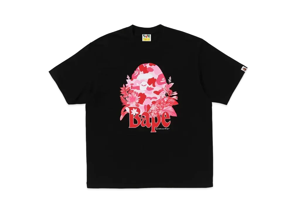 A BATHING APE Flora Big Ape Head Relaxed Fit Tee "Black"