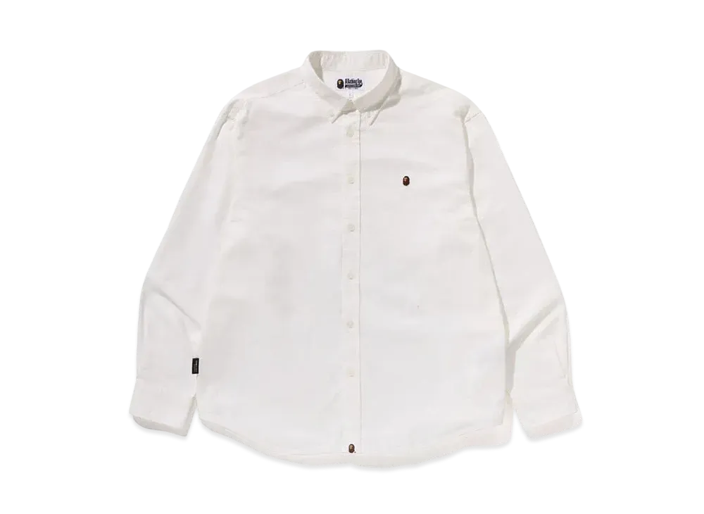 A BATHING APE One Point Oxford LS Shirt "White"