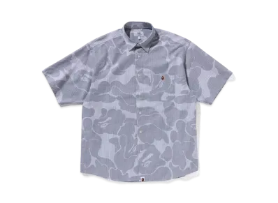 A BATHING APE Stripe Camo Relaxed Fit SS Shirt "Gray"