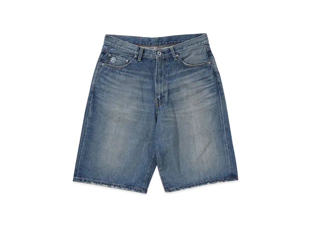 A BATHING APE College Relaxed Fit 13 Oz Denim Shorts "Lightindi"