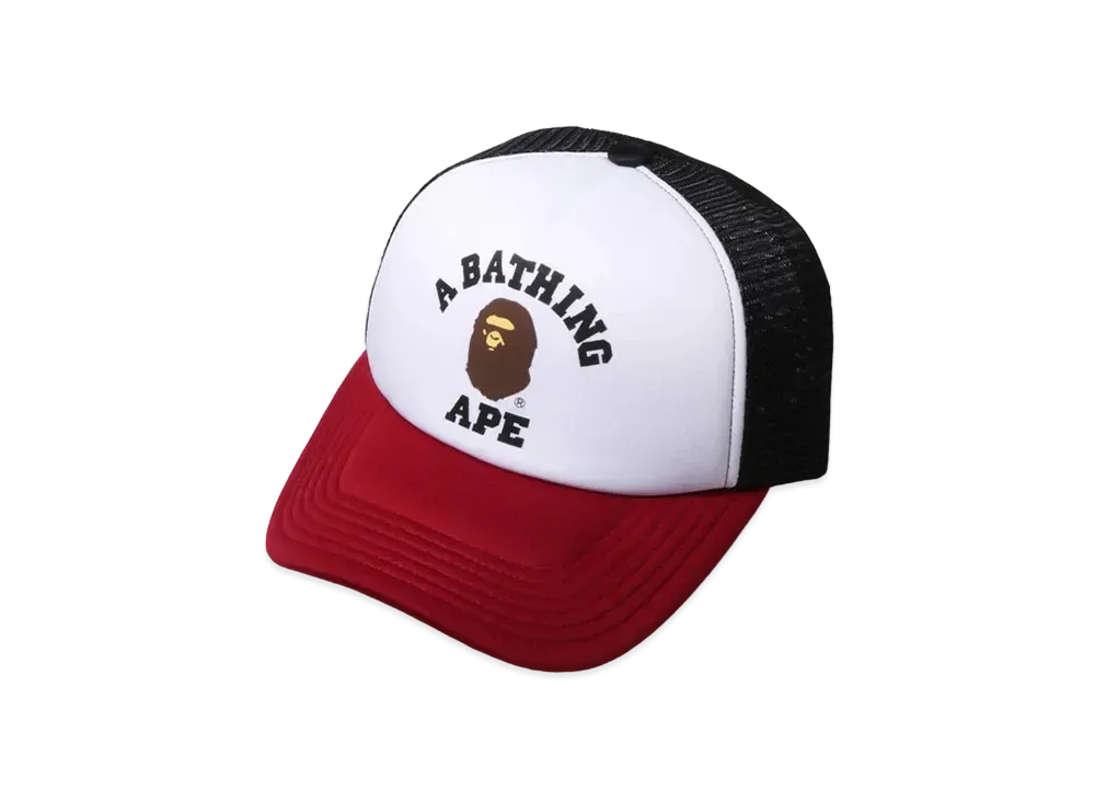 A BATHING APE College Mesh Cap "Burgundy"