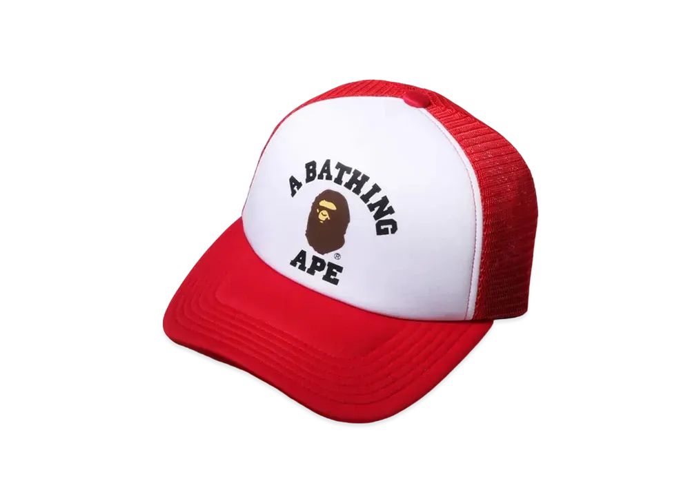 A BATHING APE College Mesh Cap "Red"
