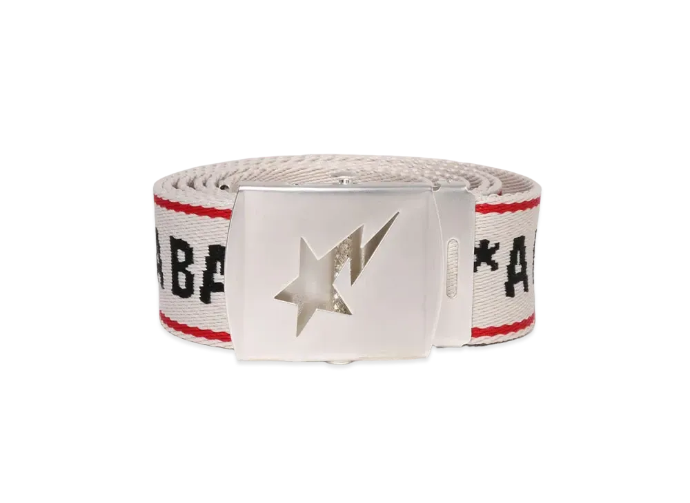 A BATHING APE A Bathing Ape Logo Belt "Ivory"