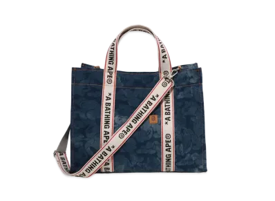A BATHING APE Solid Camo Denim 2Way Tote Bag "Lightindi"
