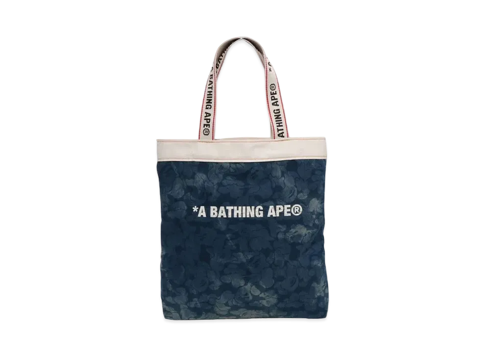 A BATHING APE Solid Camo Denim Tote Bag "Lightindi"