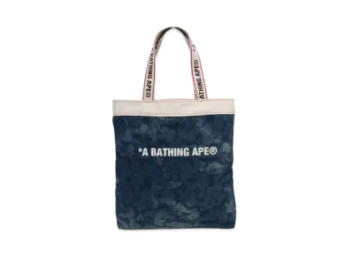 A BATHING APE Solid Camo Denim Tote Bag "Lightindi"