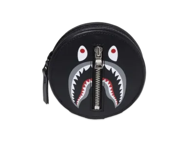A BATHING APE Shark Leather Coin Case "Black"