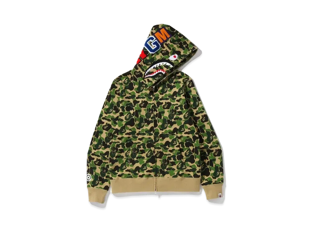 A BATHING APE ABC Camo Shark Full Zip Hoodie "Green" 1J70-115-007