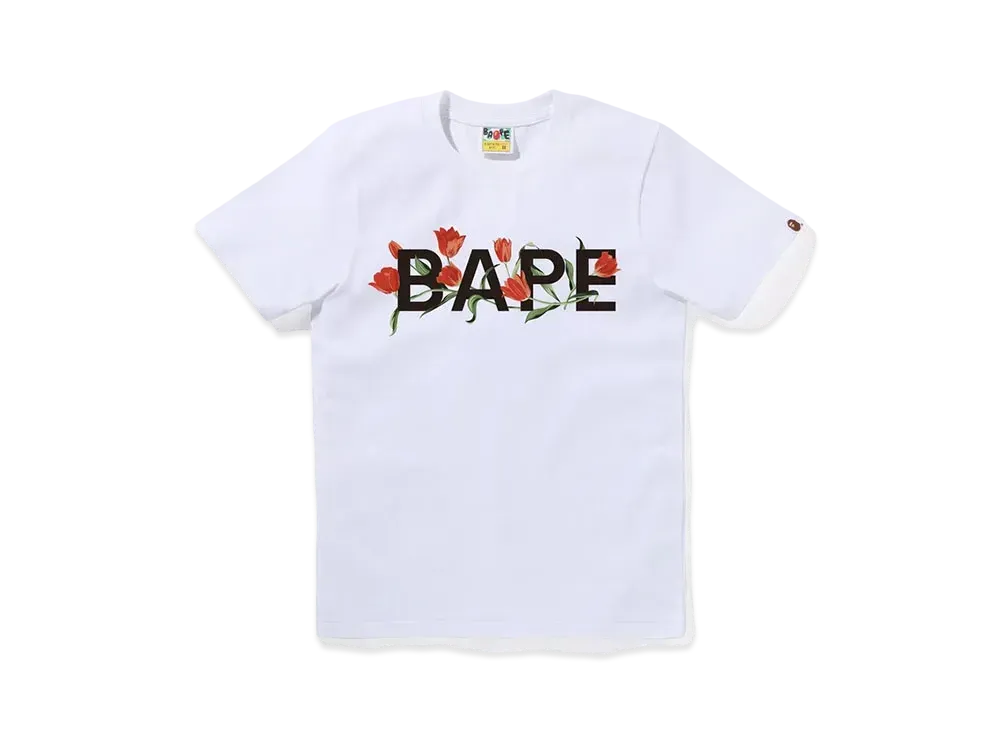 A BATHING APE Bape Tulip Logo Tee "White"