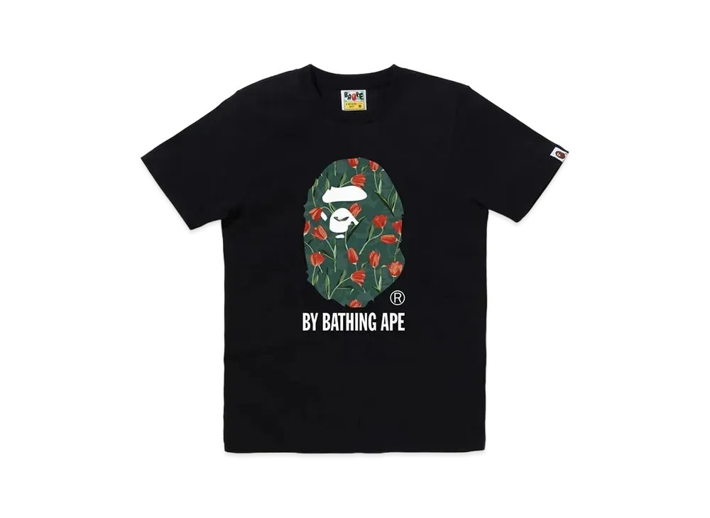 A BATHING APE Tulip Camo By Bathing Tee "Black/Green"