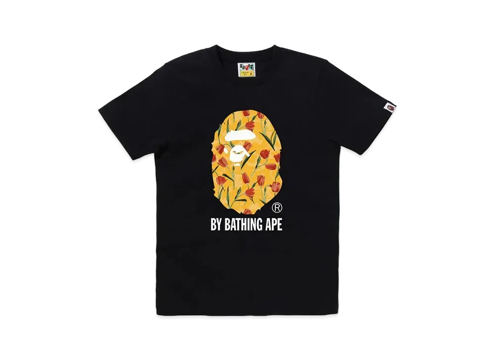 A BATHING APE Tulip Camo By Bathing Tee "Black/Yellow"