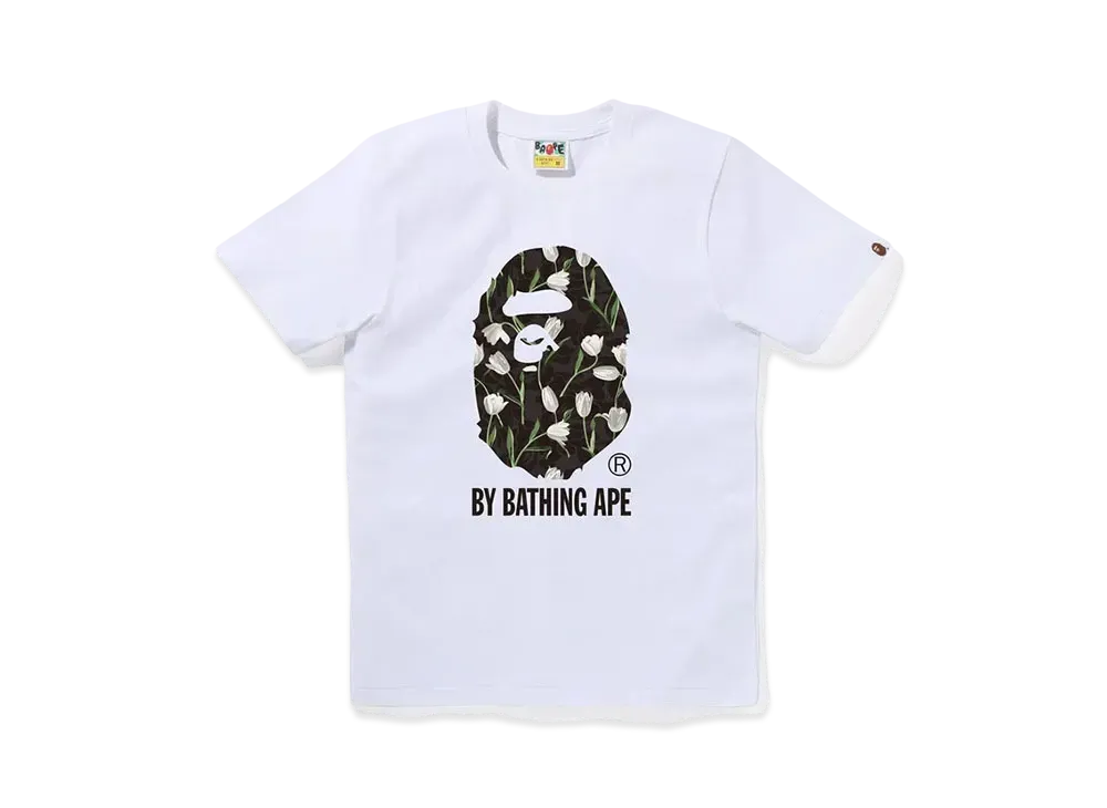 A BATHING APE Tulip Camo By Bathing Tee "White/Black"