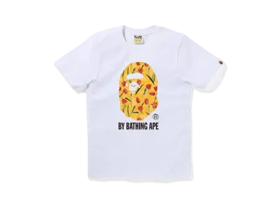 A BATHING APE Tulip Camo By Bathing Tee "White/Yellow"