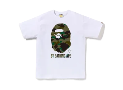 A BATHING APE 1St Camo By Bathing Ape Tee "White/Green"