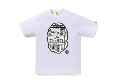 A BATHING APE Japanese Festival Poster Ape Head Tee "White"