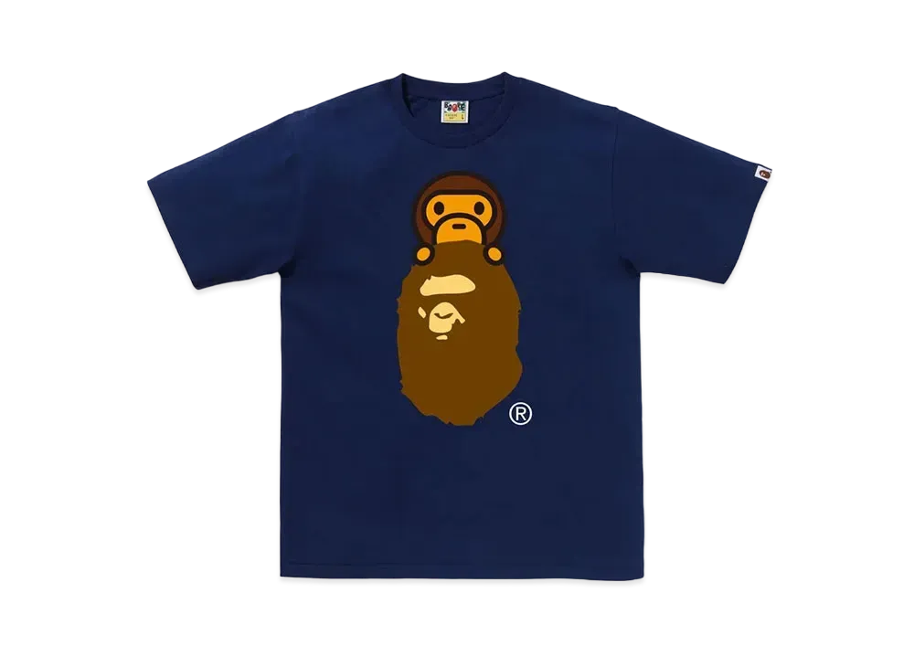 A BATHING APE Milo On Ape Head Tee "Navy"