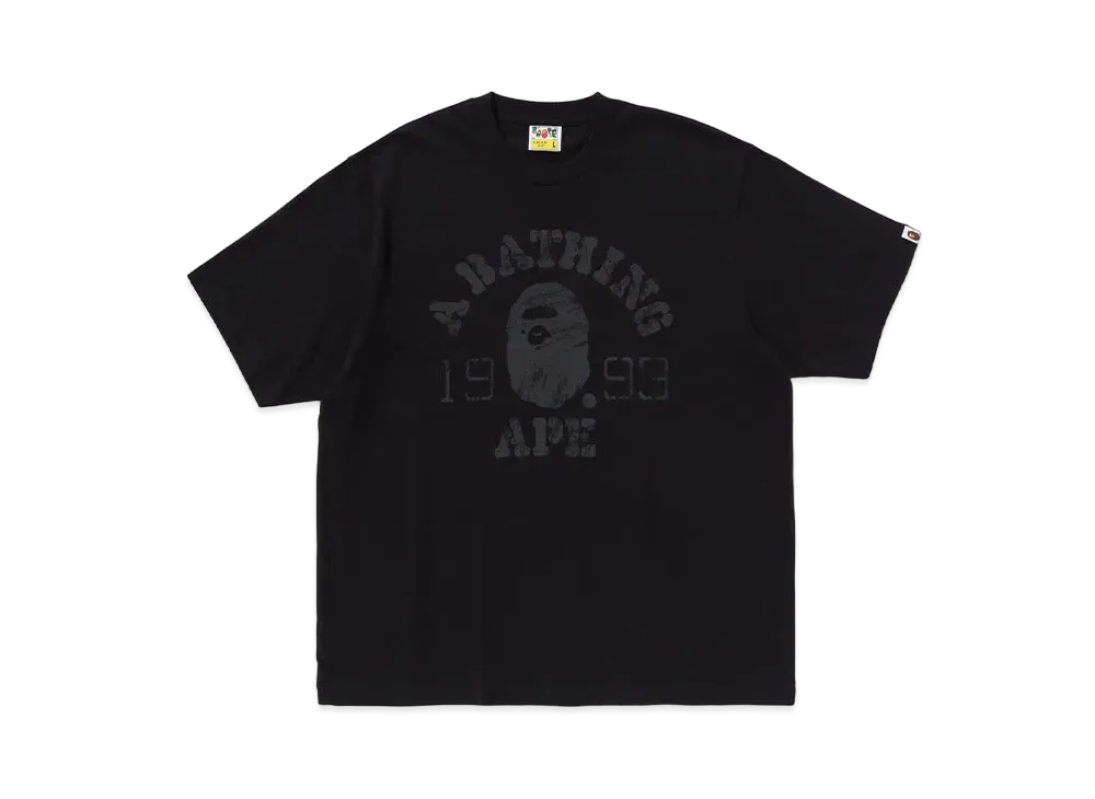 A BATHING APE Screen Print College Relaxed Fit Tee "Charcoal"