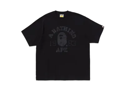 A BATHING APE Screen Print College Relaxed Fit Tee "Charcoal"