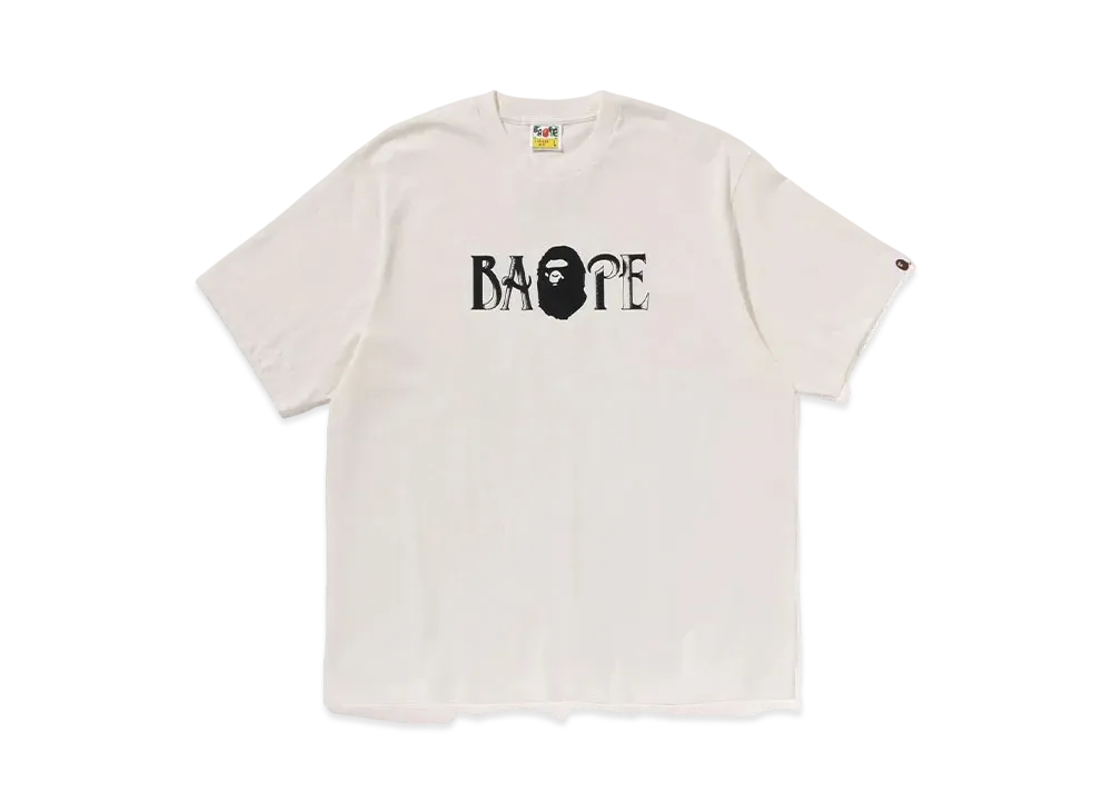 A BATHING APE Screen Print Logo Relaxed Fit Tee "Ivory"