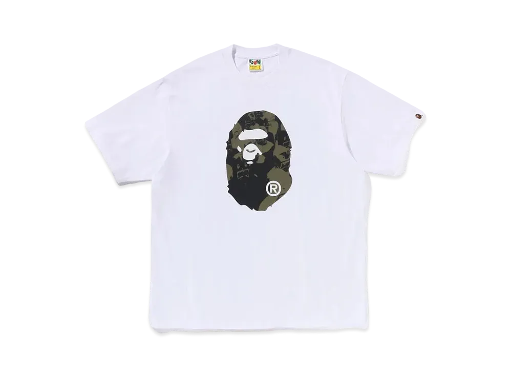 A BATHING APE Shark Seijin Ape Head Relaxed Fit Tee "White"