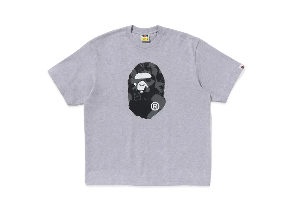 A BATHING APE Shark Seijin Ape Head Relaxed Fit Tee "Gray"