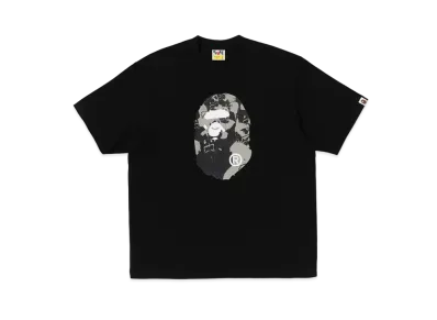 A BATHING APE Shark Seijin Ape Head Relaxed Fit Tee "Black"