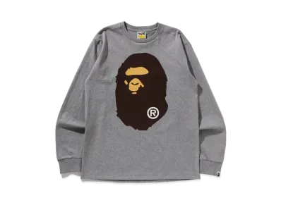 A BATHING APE Big Ape Head L/S Tee "Gray"