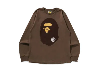 A BATHING APE Big Ape Head L/S Tee "Brown"