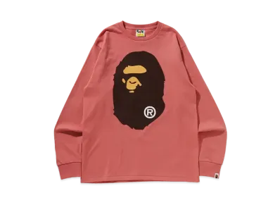 A BATHING APE Big Ape Head L/S Tee "Pink"