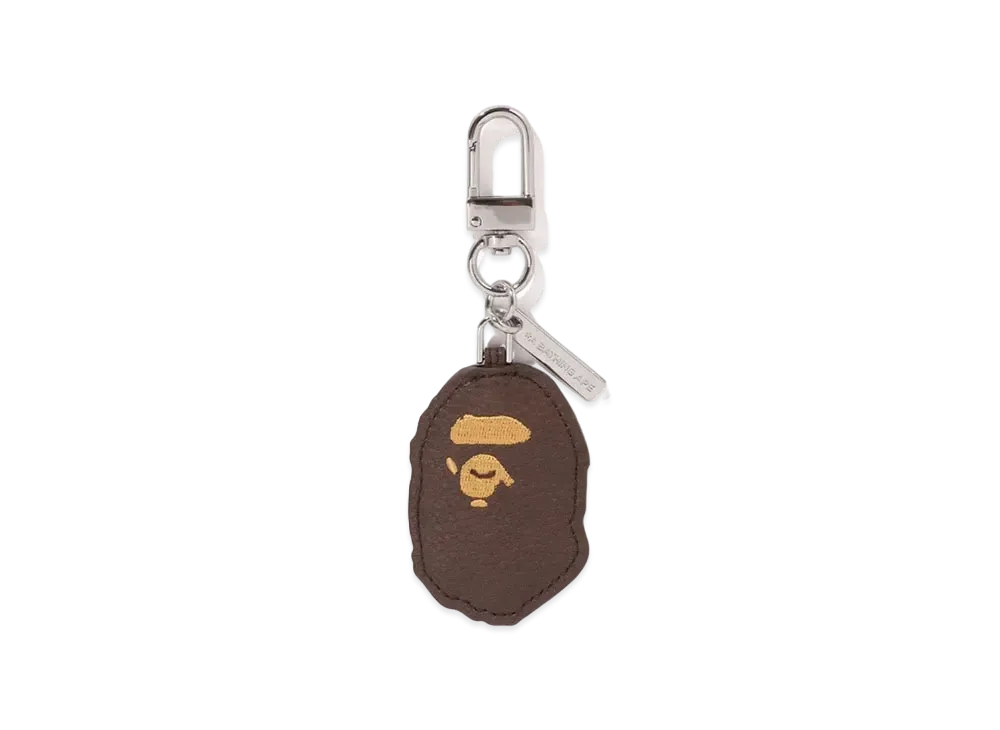 A BATHING APE Ape Head Keychain "Brown"