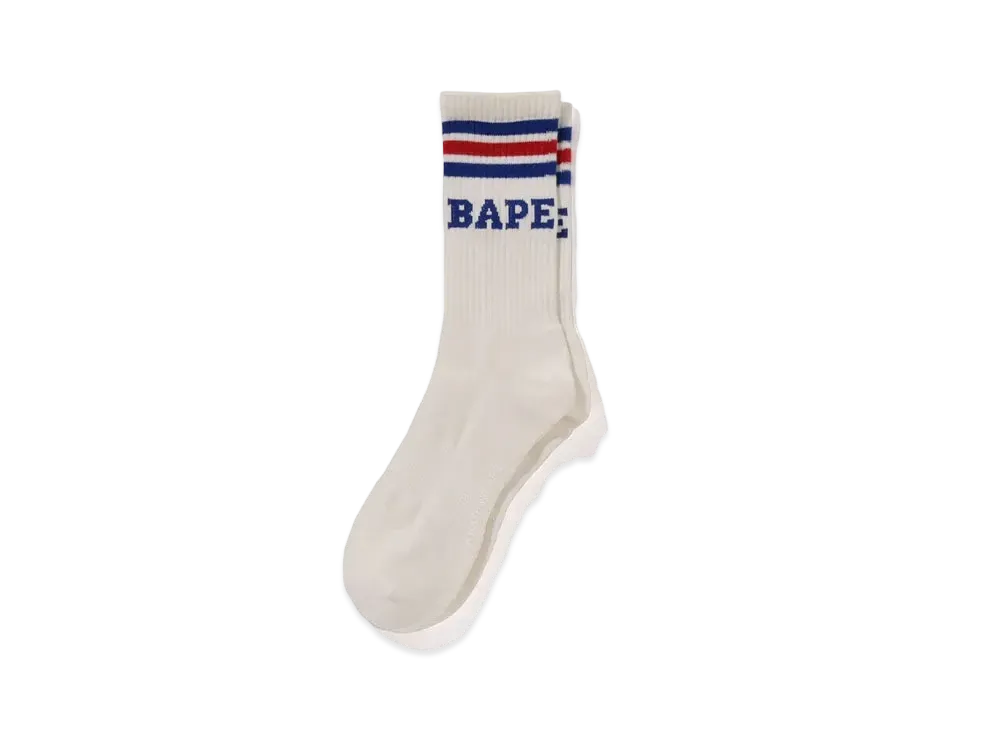A BATHING APE Bape Stripe Socks "Blue/Red"