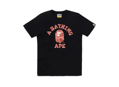A BATHING APE 1st Camo College Tee "Black/Pink"