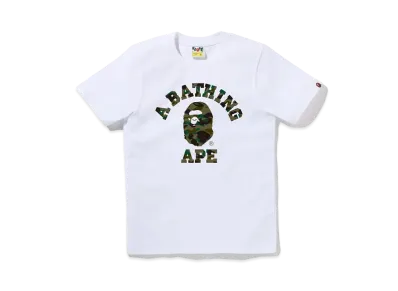 A BATHING APE 1st Camo College Tee "White/Green"