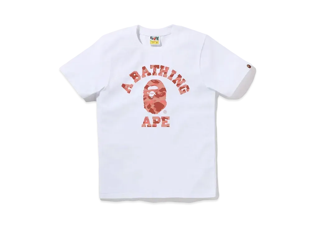 A BATHING APE 1st Camo College Tee "White/Pink"