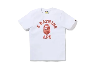 A BATHING APE 1st Camo College Tee "White/Pink"