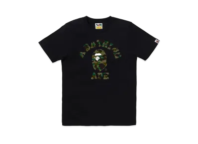 A BATHING APE 1st Camo College Tee "Black/Green"