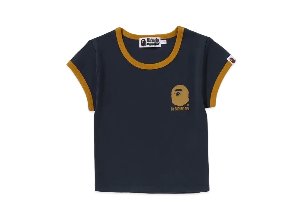 A BATHING APE Bathing Ape Cropped Trim Tee "Navy"