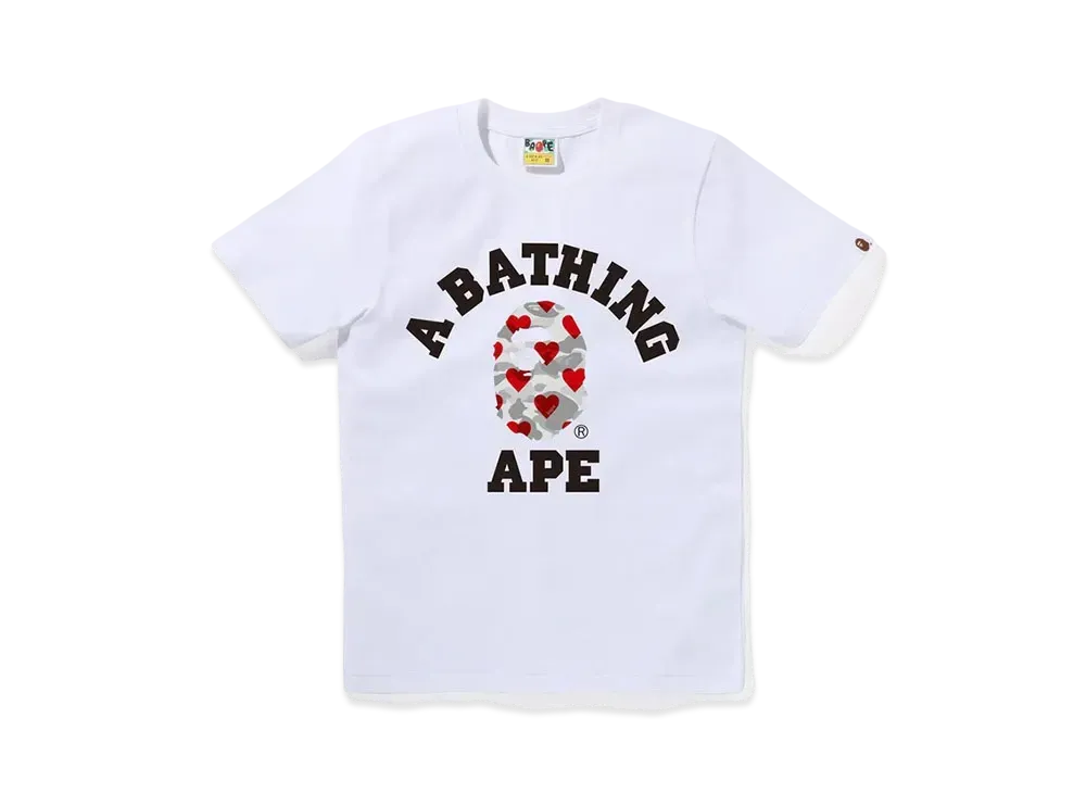 A BATHING APE I Love Bape College Tee "White/Gray"