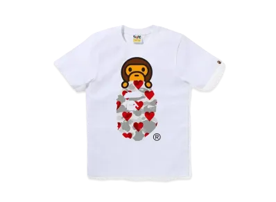 A BATHING APE I Love Bape Milo On Ape Head Tee "White/Gray"