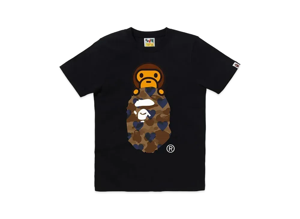A BATHING APE I Love Bape Milo On Ape Head Tee "Black/Brown"