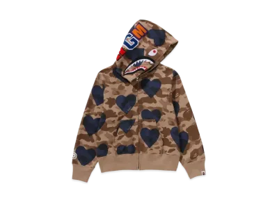A BATHING APE I Love Bape Shark Full Zip Hoodie "Brown"