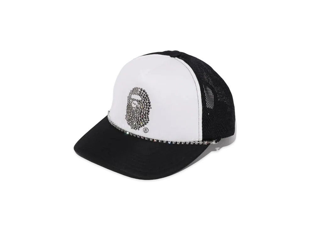 A BATHING APE Crystal Stone Ape Head Mesh Cap 