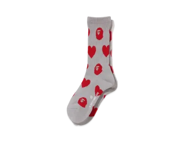 A BATHING APE I Love Bape Monogram Socks "Gray"